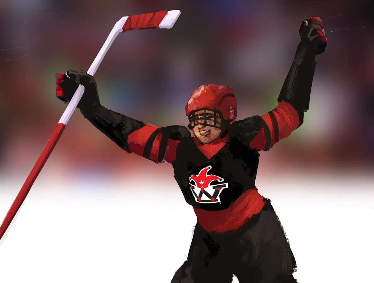 Lindberg celebrates after scoring a goal.