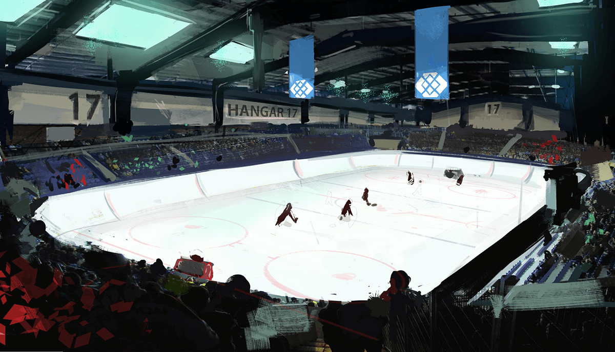 hundreds of fans look on today at europa's sold-out rink
