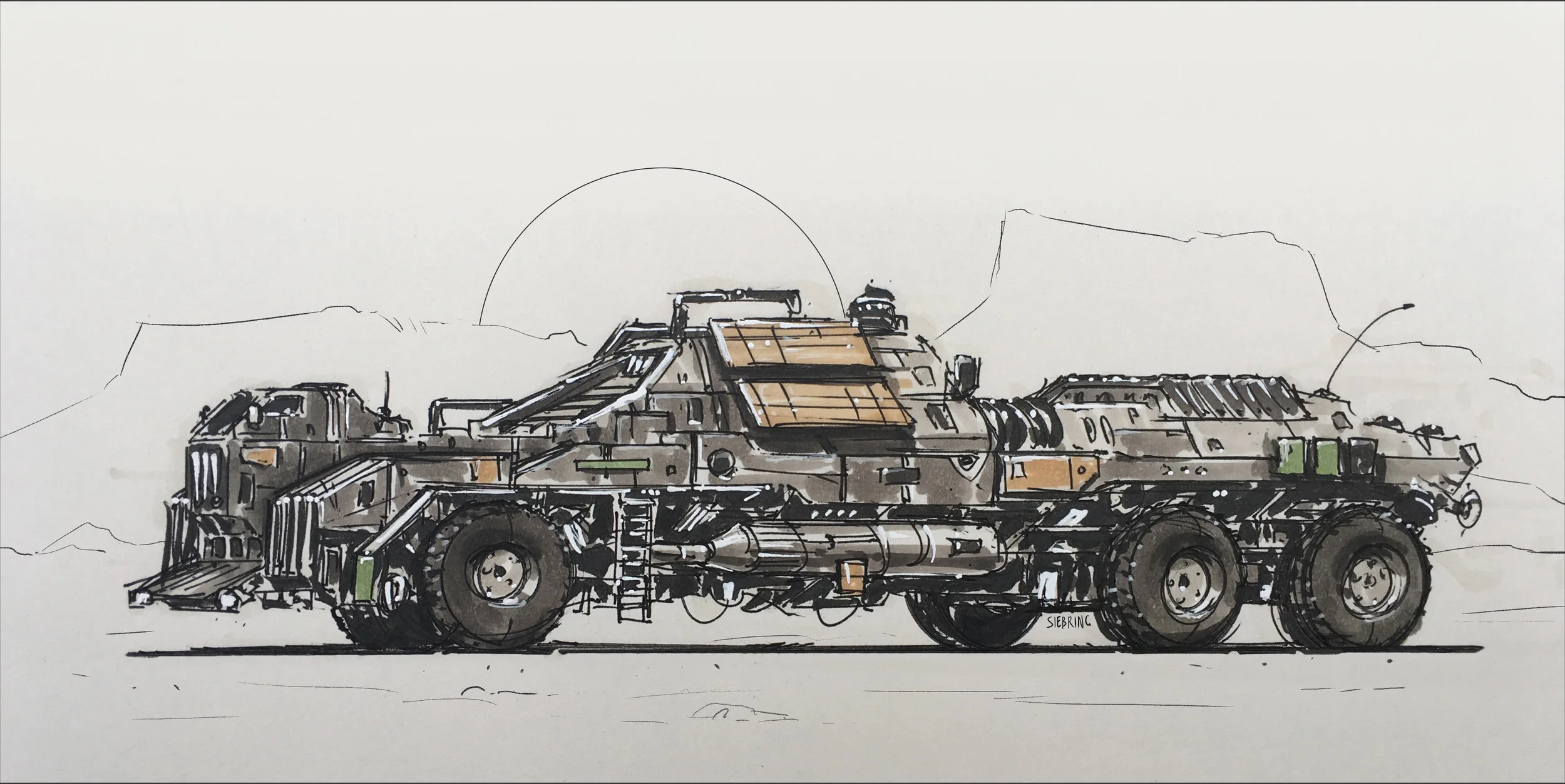 One of the multiple support vehicle used by Rover Scientific as they conduct research missions across Mars.