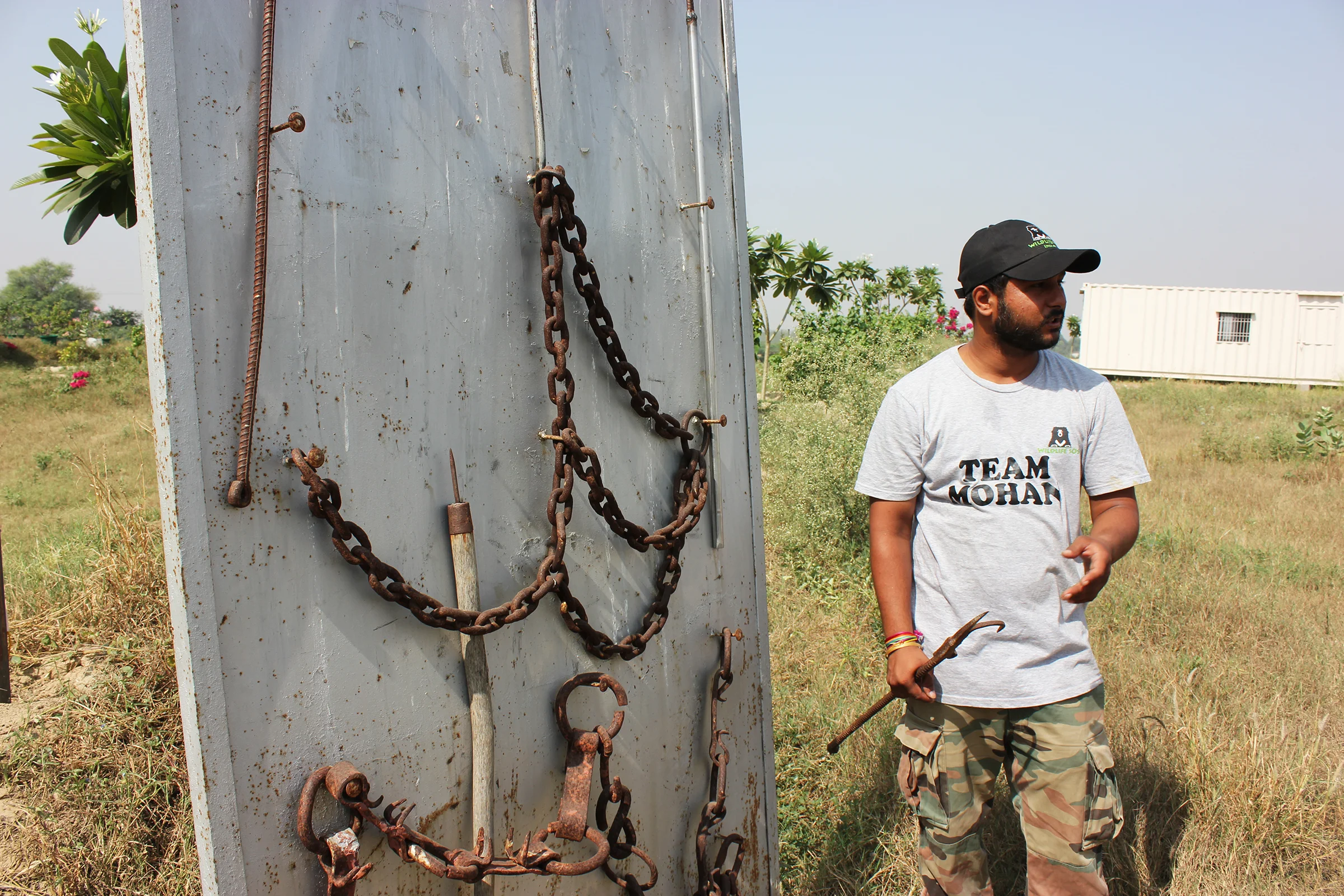 This is Hari Singh, Education Officer at Wildlife SOS, showing us the torturous bullhooks and chains used on the elephants prior to being rescued. Hari left an aeronautical engineering career to come to Wildlife SOS and work with the elephants. He told me that the personal satisfaction that he gets from his work with Wildlife SOS far surpasses what he was doing before.