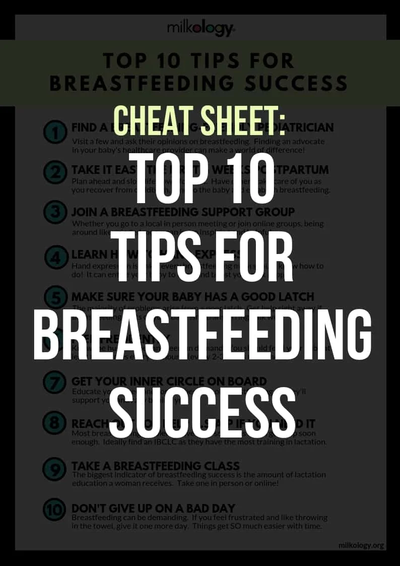 Top 10 Tips for Breastfeeding Success. Tips to help a new mom breastfeed.