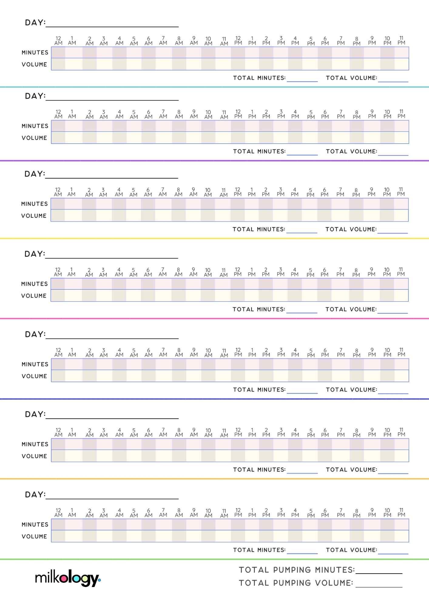 Free Breast Pumping Log Sheet — Milkology®