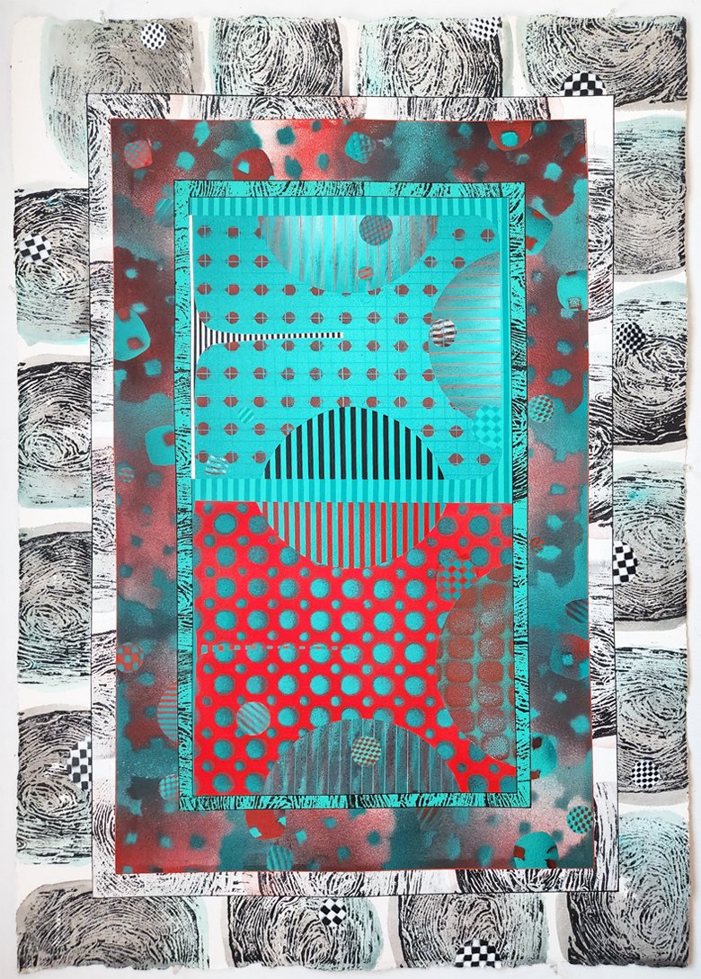 14 Inverse D131, 30x30 inches, 2022, acrylic, acrylic wash, and spray-paint on Arches paper.jpg
