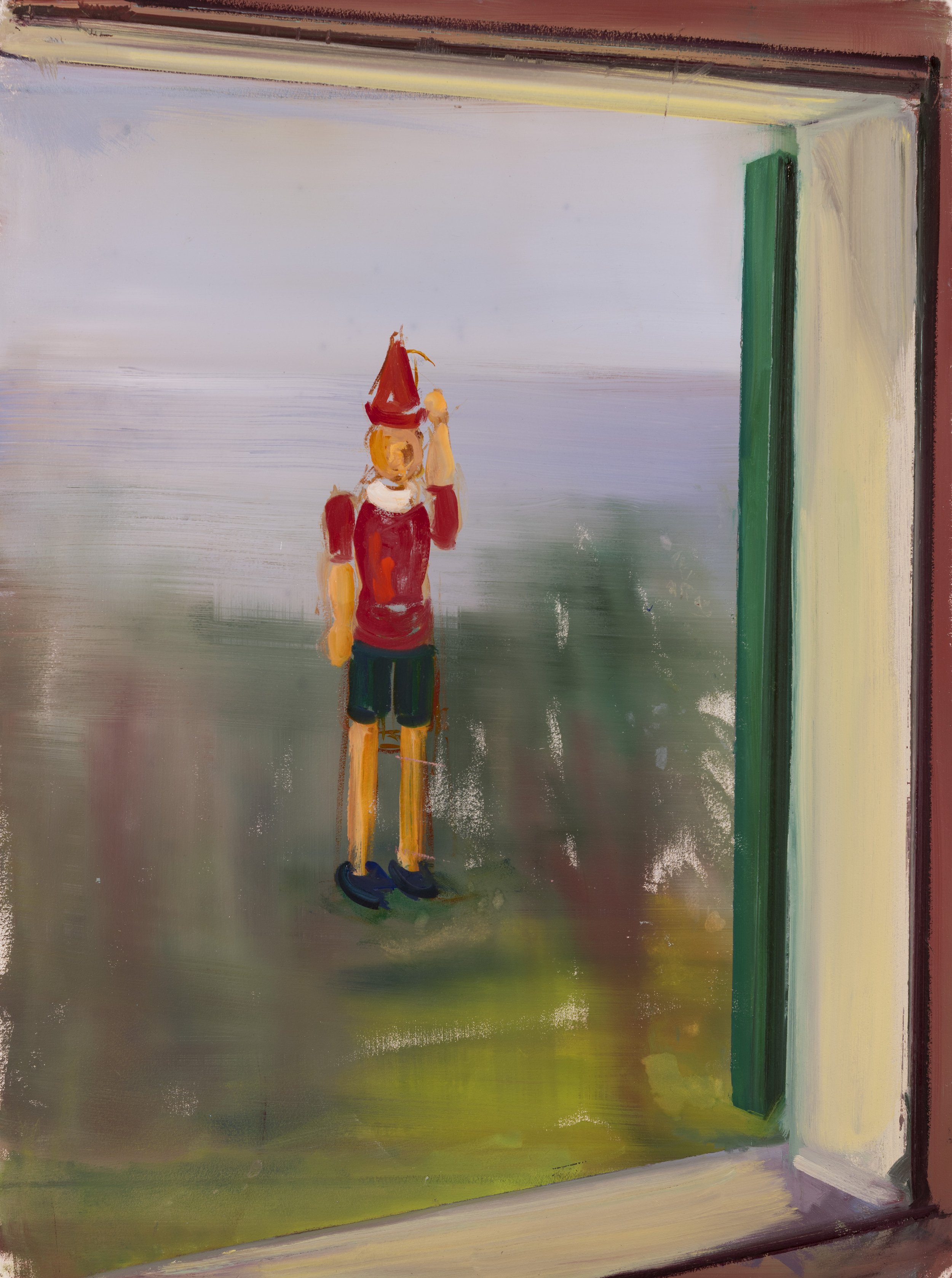 5. Window View – Pinocchio Waving, oil on paper, 30” x 22”, 2016 .jpg