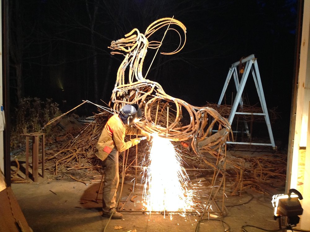 30. Welding Ram in progress.JPG