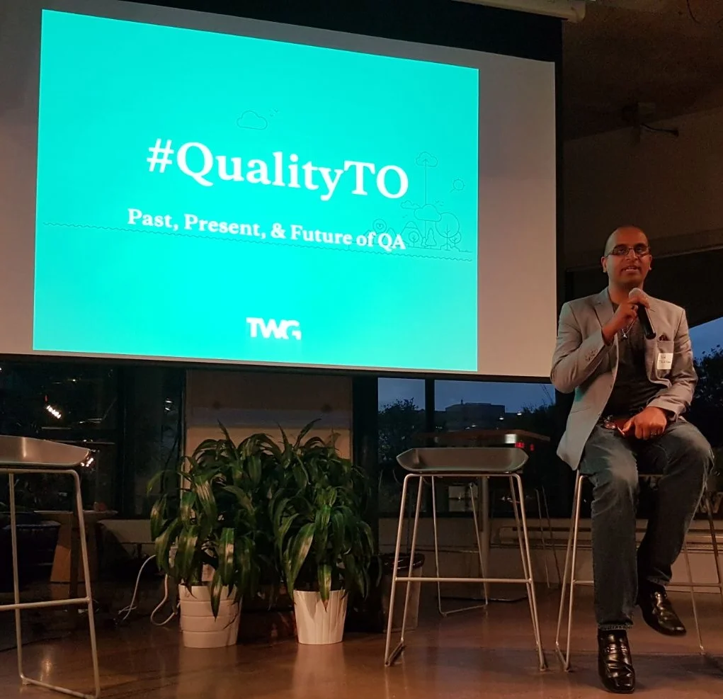 Assad Quraishi presenting at #QualityTO hosted by TWG, Toronto Ontario.
