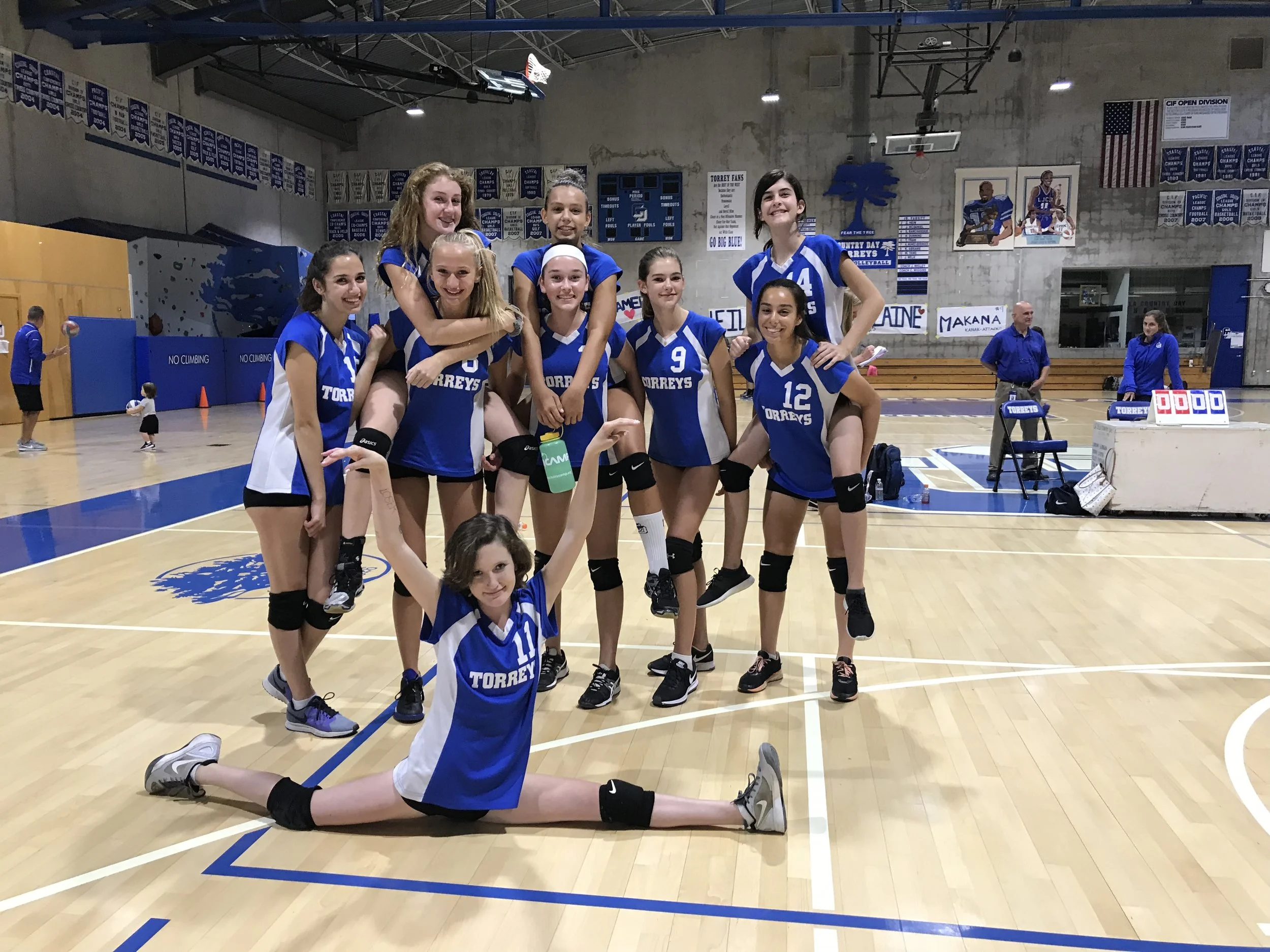 Logan said to be sure that we don't say that our team isn't "undefeated", but that we are "hot, we are the hottest team on the court right now at the moment..." En fuego! I agree! 
