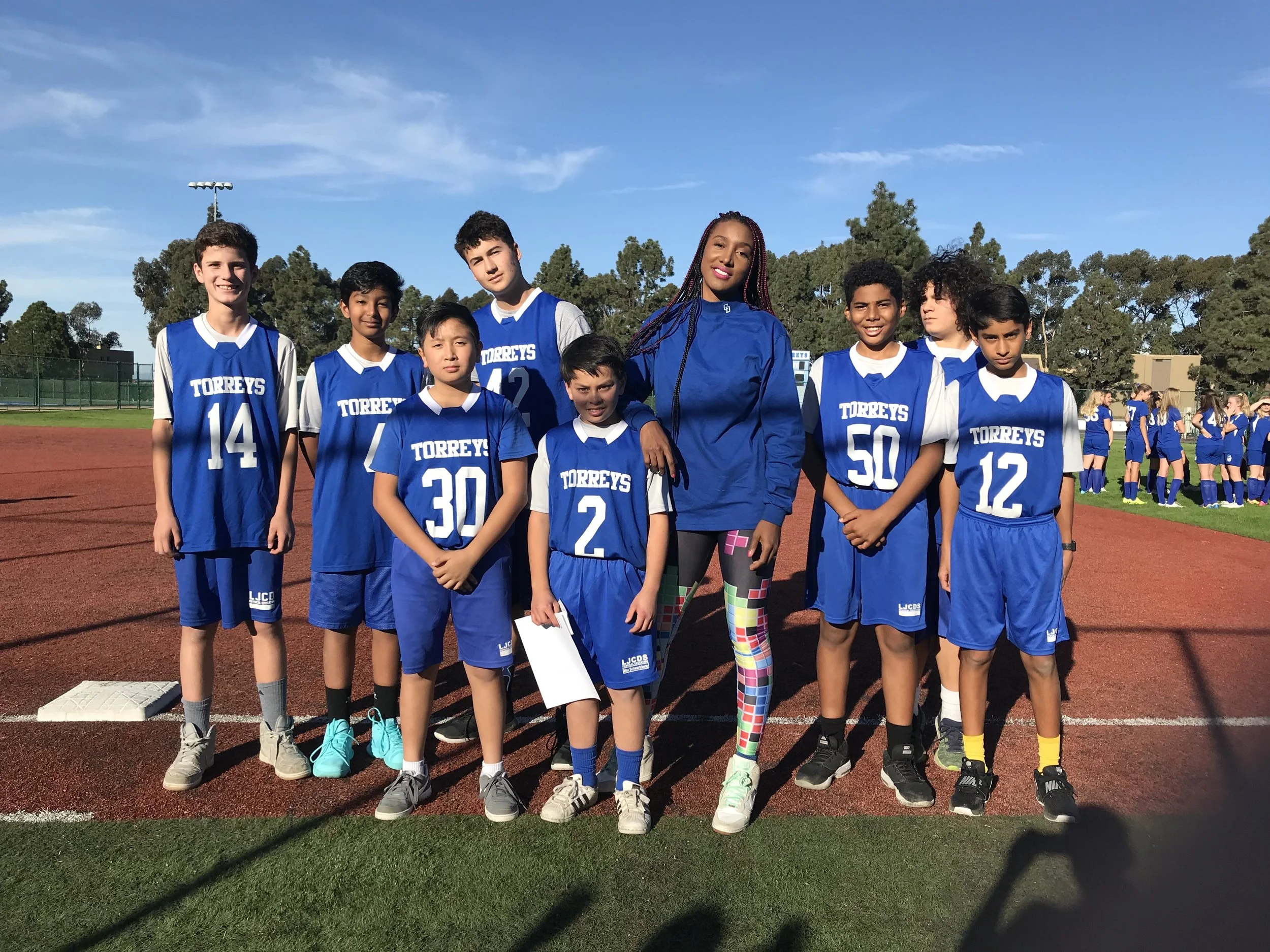 The "Blue" squad held it down for us today and have earned the starting position in tomorrow's game against The Bishop's School. After being down 14-25 at halftime, this unit brought the score to 24-29 before substitutions came.