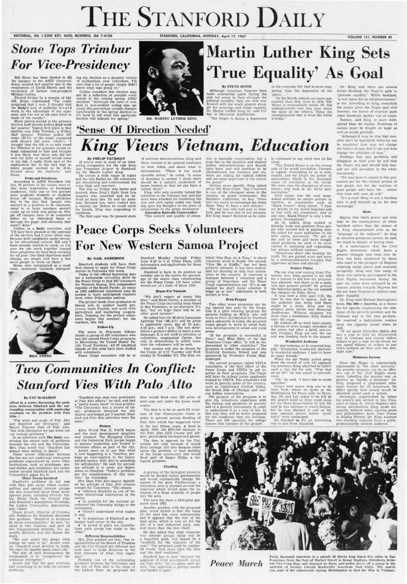The Stanford Daily, Monday, April 17, 1967