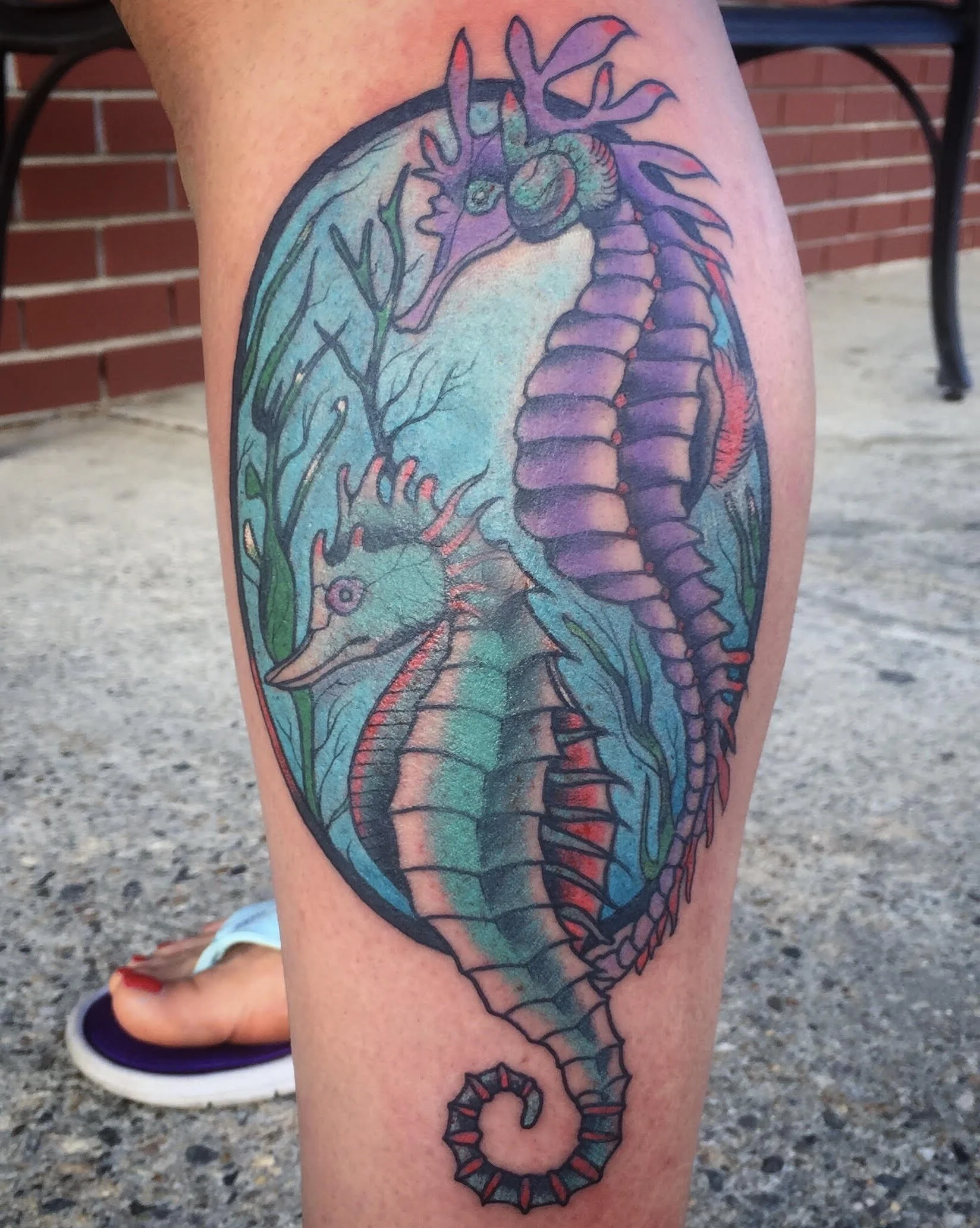 Seahorse Tattoo On Foot