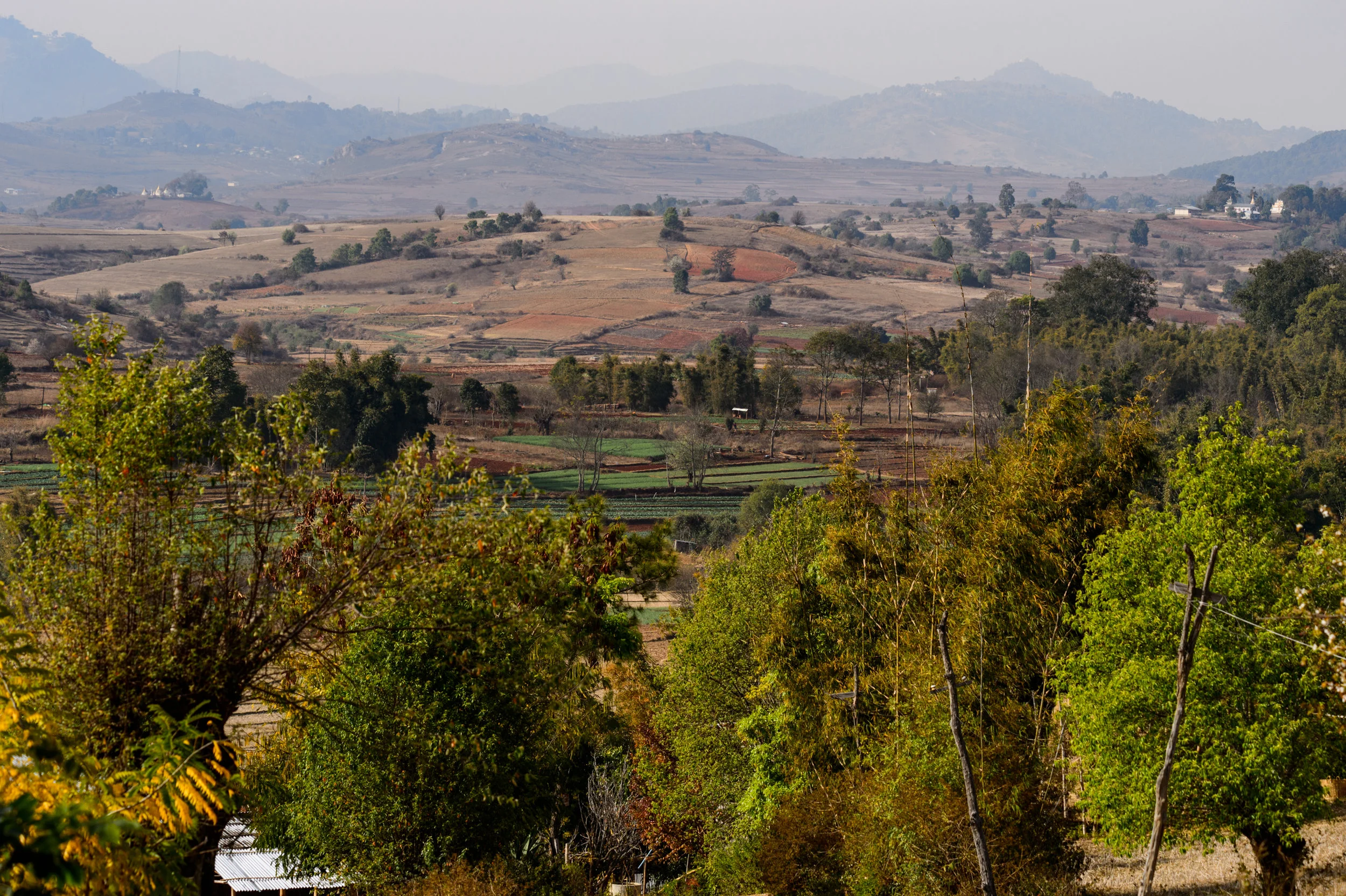 The view from the larger village back towards where we started earlier in the day. 