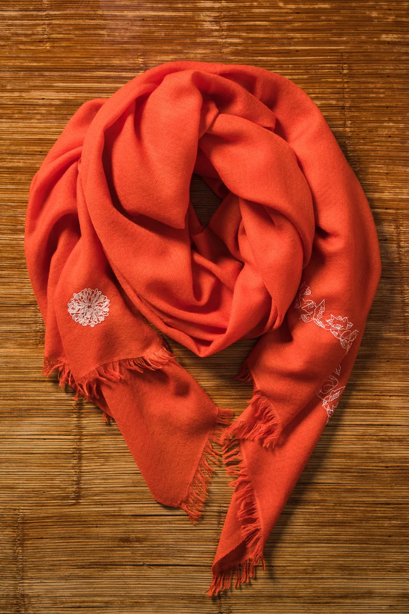 Pascha Classic 100% Pure Cashmere Scarf - Orange