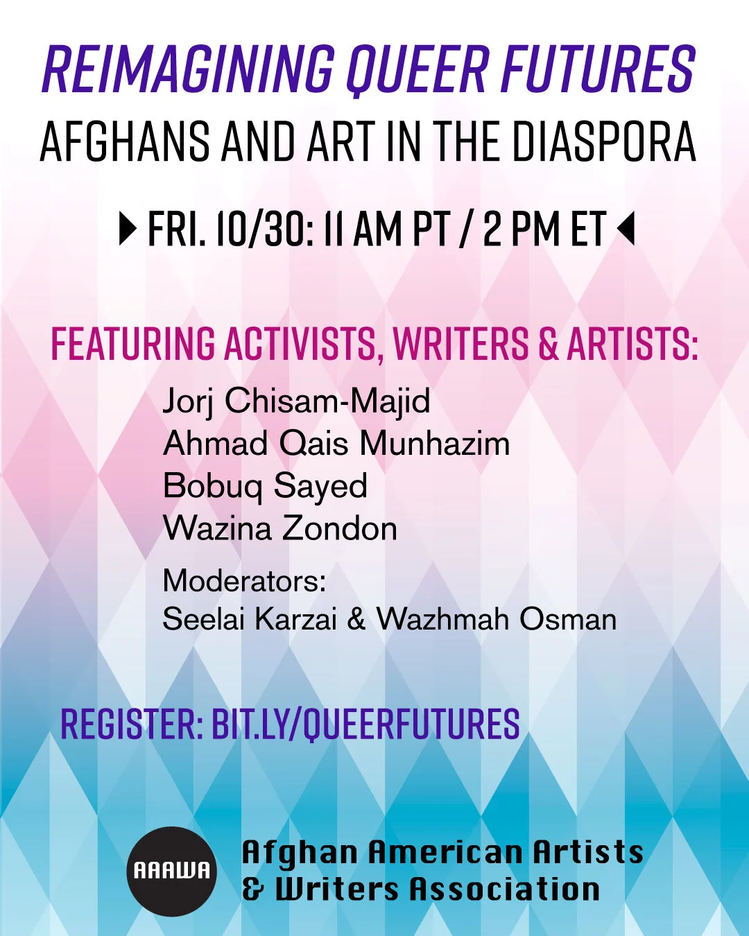 Panel Discussion about "Reimagining Queer Futures: Afghans and Art in the Diaspora" [Online]