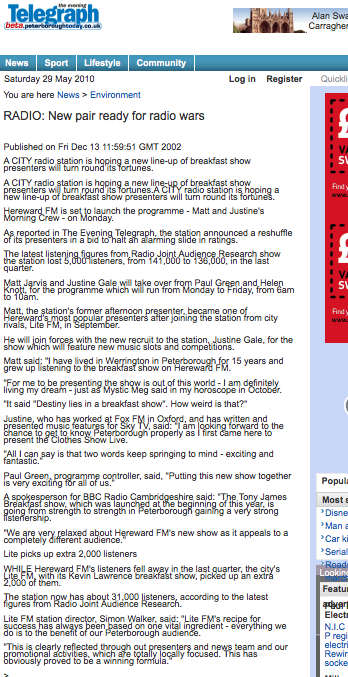 Hereward FM BREAKFAST SHOW Newspaper article.png