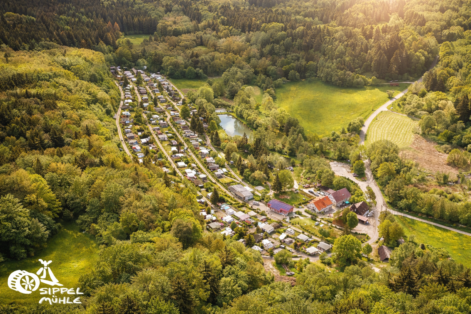 tattoo camping Forest campsite temporary tattoo with tent and campfire