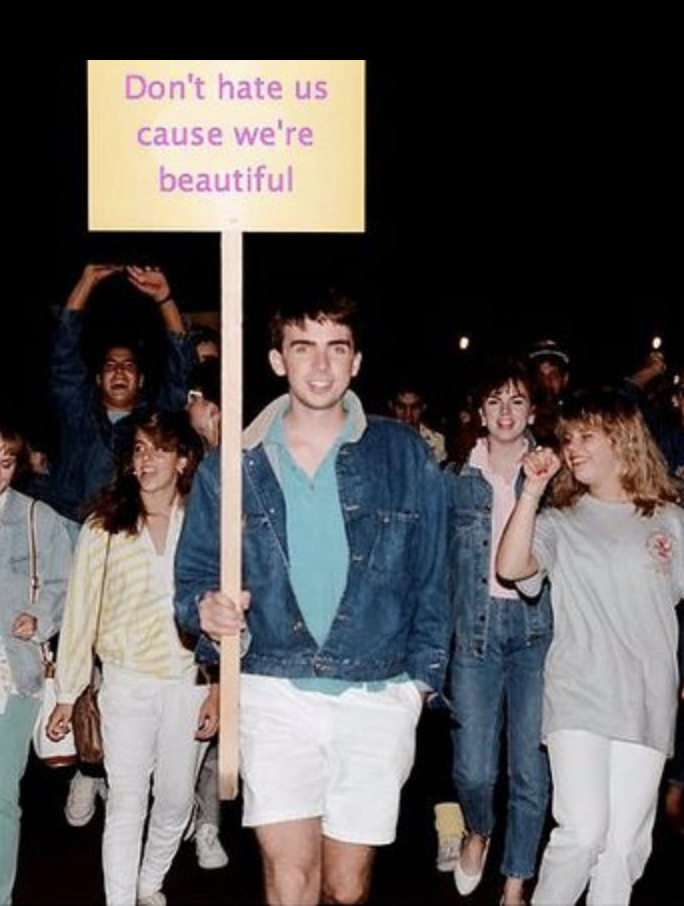 Ron leading a march during his Rutgers College Honors Program days.