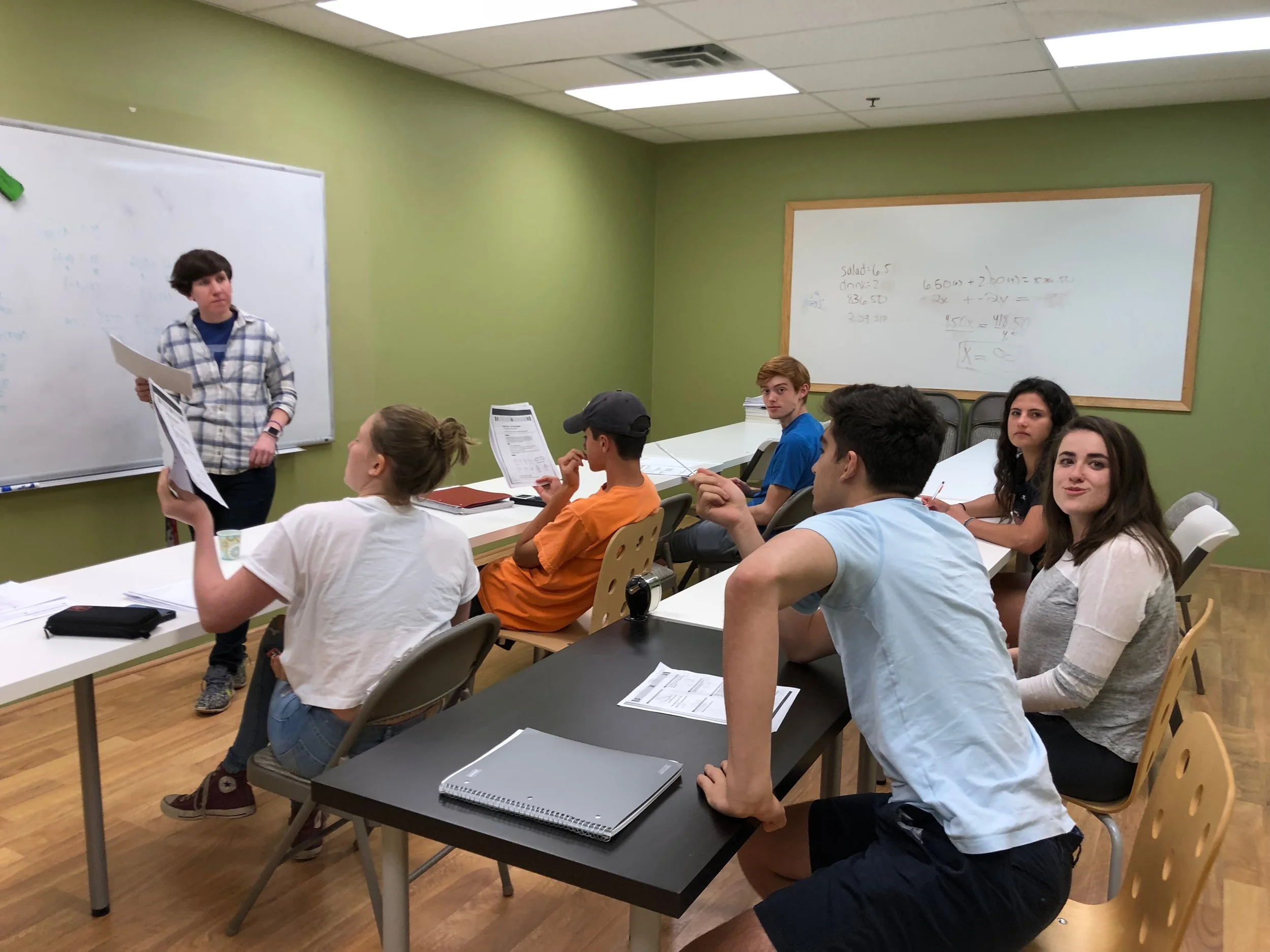 Katrina leading an SAT Boot Camp on May 30, 2018