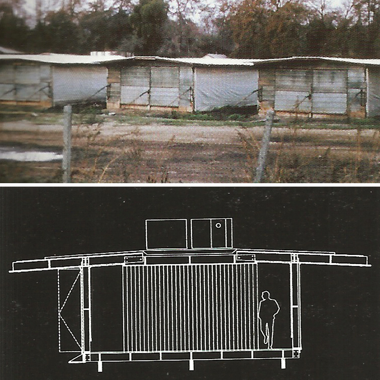 3. (arriba) Gallineros rurales / 4. (abajo) Casa Gallinero - Eduardo Castillo - fuente: Revista ARQ, nº51. Julio, 2002