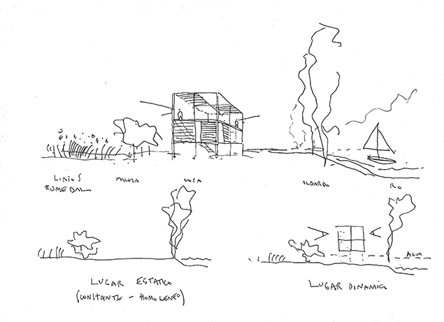 Croquis Cabaña Delta - © AToT Arquitectos