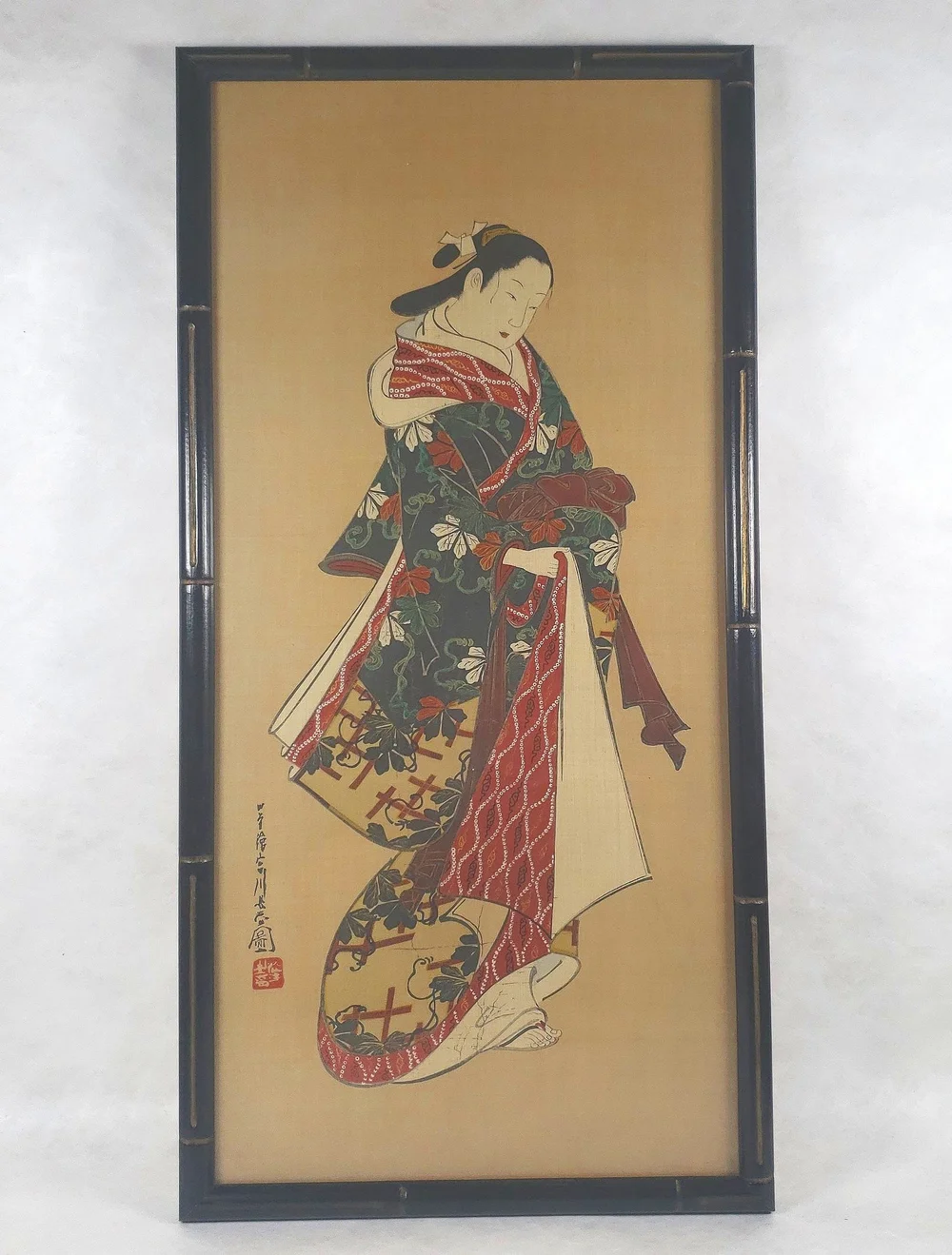 Woman in Kimono Artwork by Miyagawa Choshun (Replica) — Japanese 
