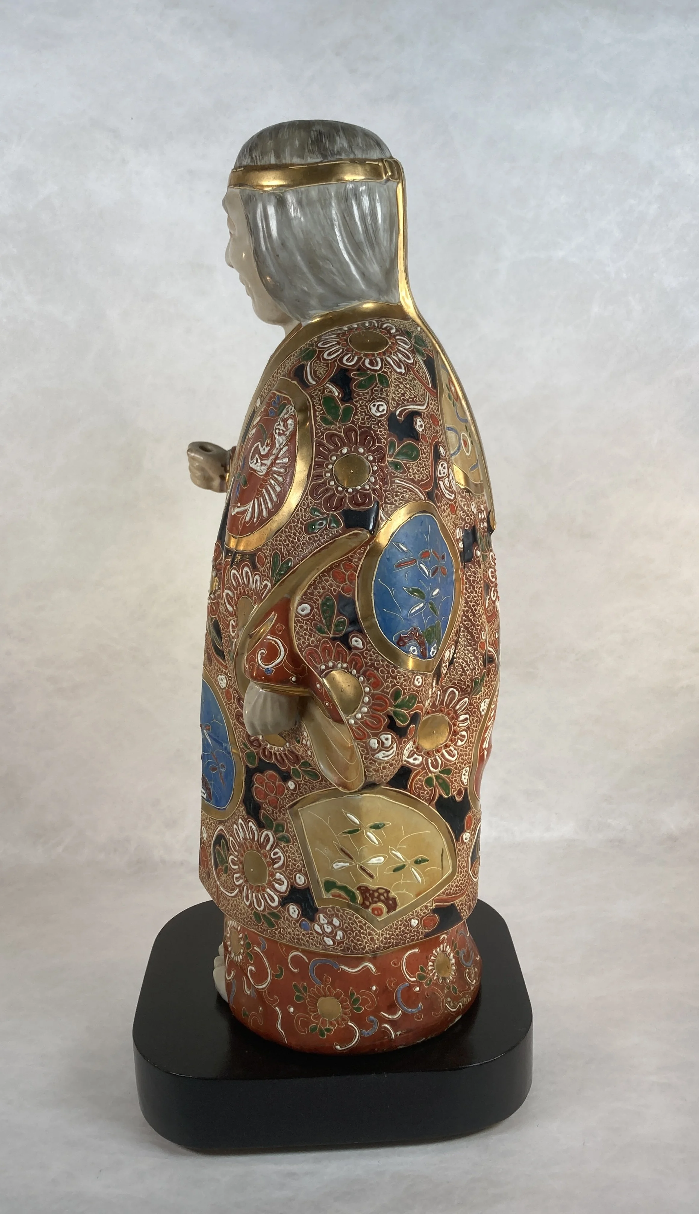 九谷焼Kutani Ware Ceramic Figurine 九谷烧瓷观音 Antique Japanese Kutani Yaki Famille Werte