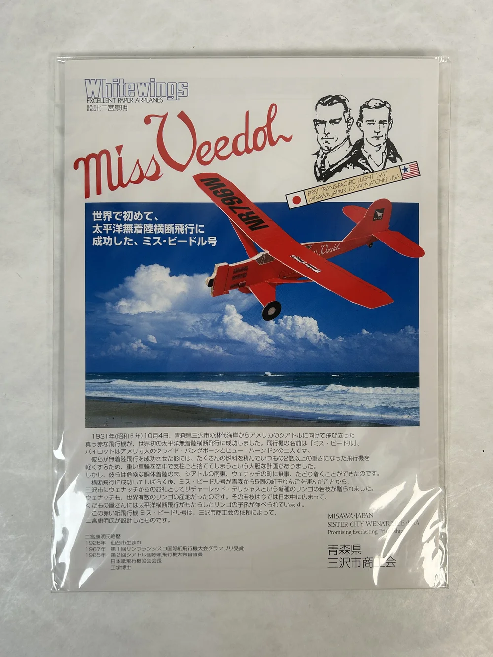紙飛行機 Miss Veedol Paper Plane — Japanese Cultural & Community Center of