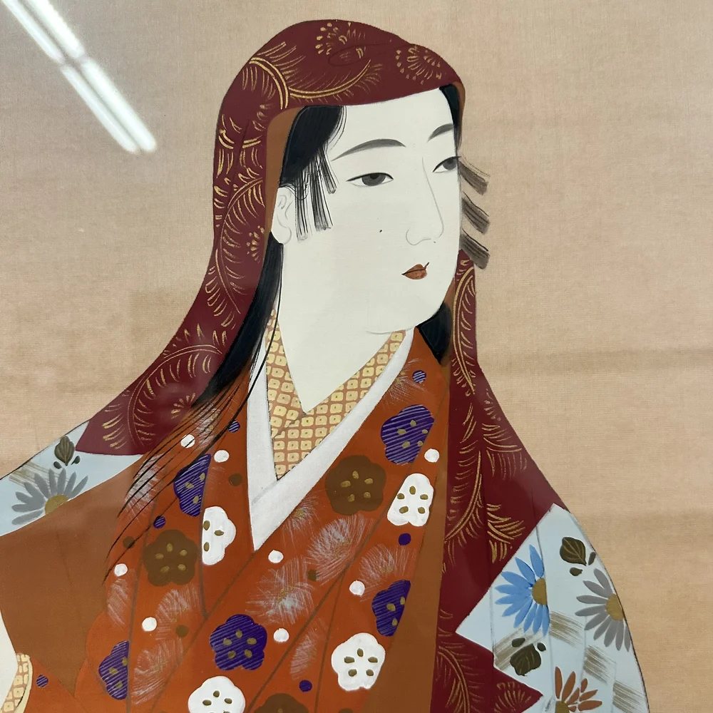 k*3様 橋本永郁 聴琴　美人図　双幅 共箱 漆塗軸先 掛け軸　骨董品 Art by Ishikawa Kiyohiko — Japanese Cultural & Community Center of