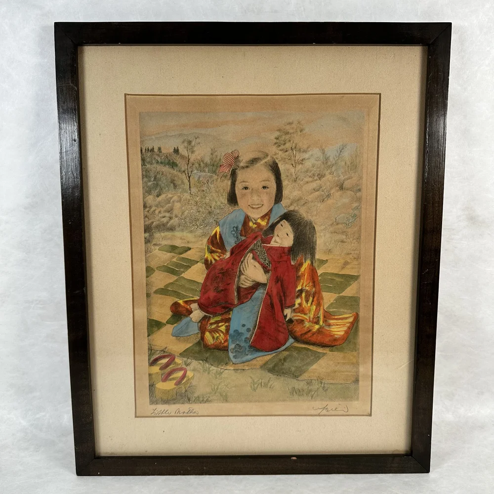 USAヴィンテージ　女の子のアート Art “Little Mother” by Willy Seiler — Japanese Cultural
