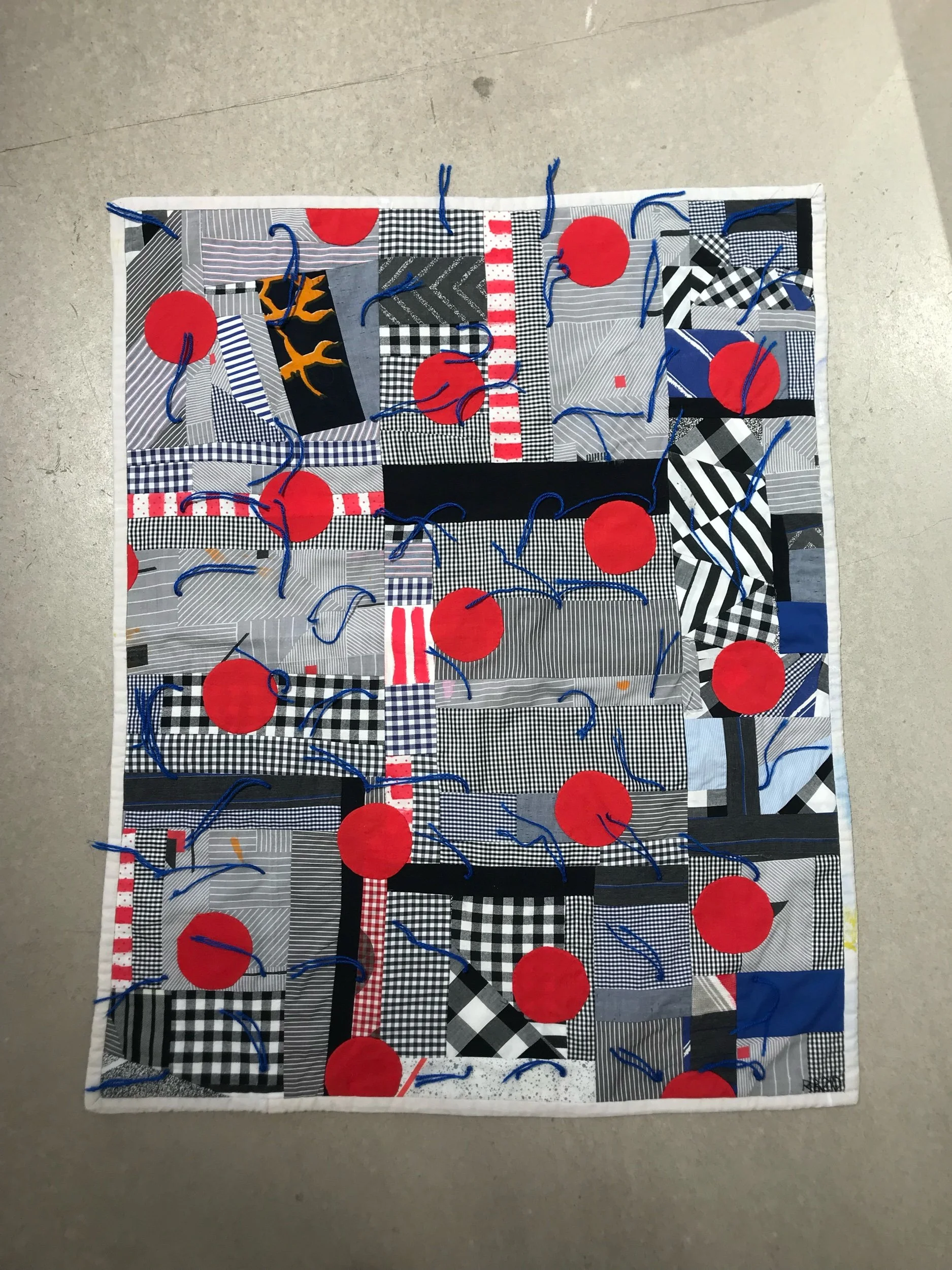 Red Dots Small Quilt, 2017
