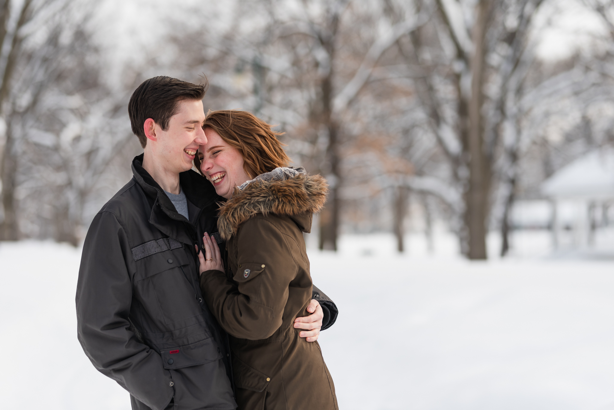 Fargo North Dakota Winter Island Park Engagement Photos - Chelsea Joy Photography