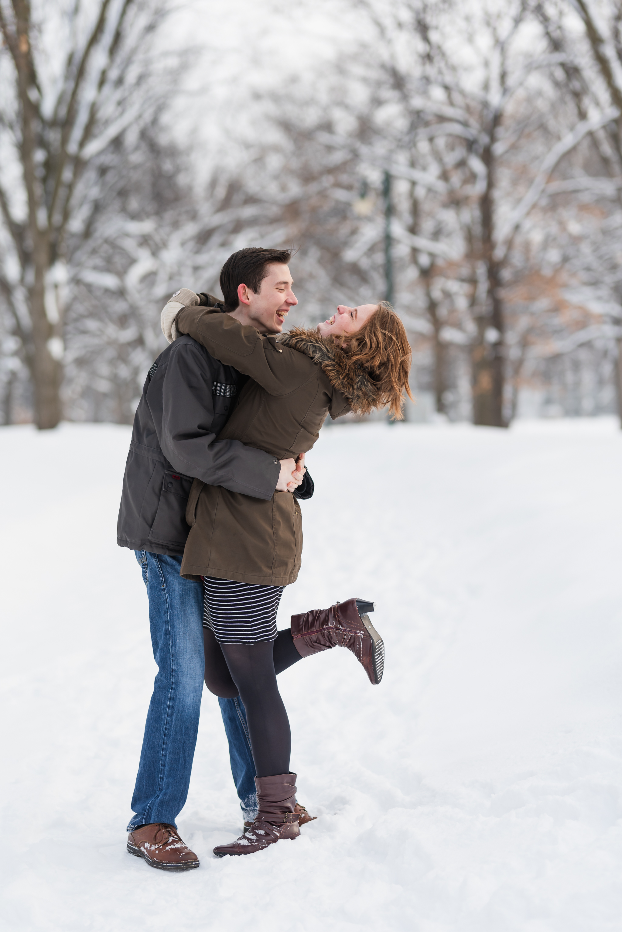 Winter Fargo Island Park Engagement Photos - Chelsea Joy Photography