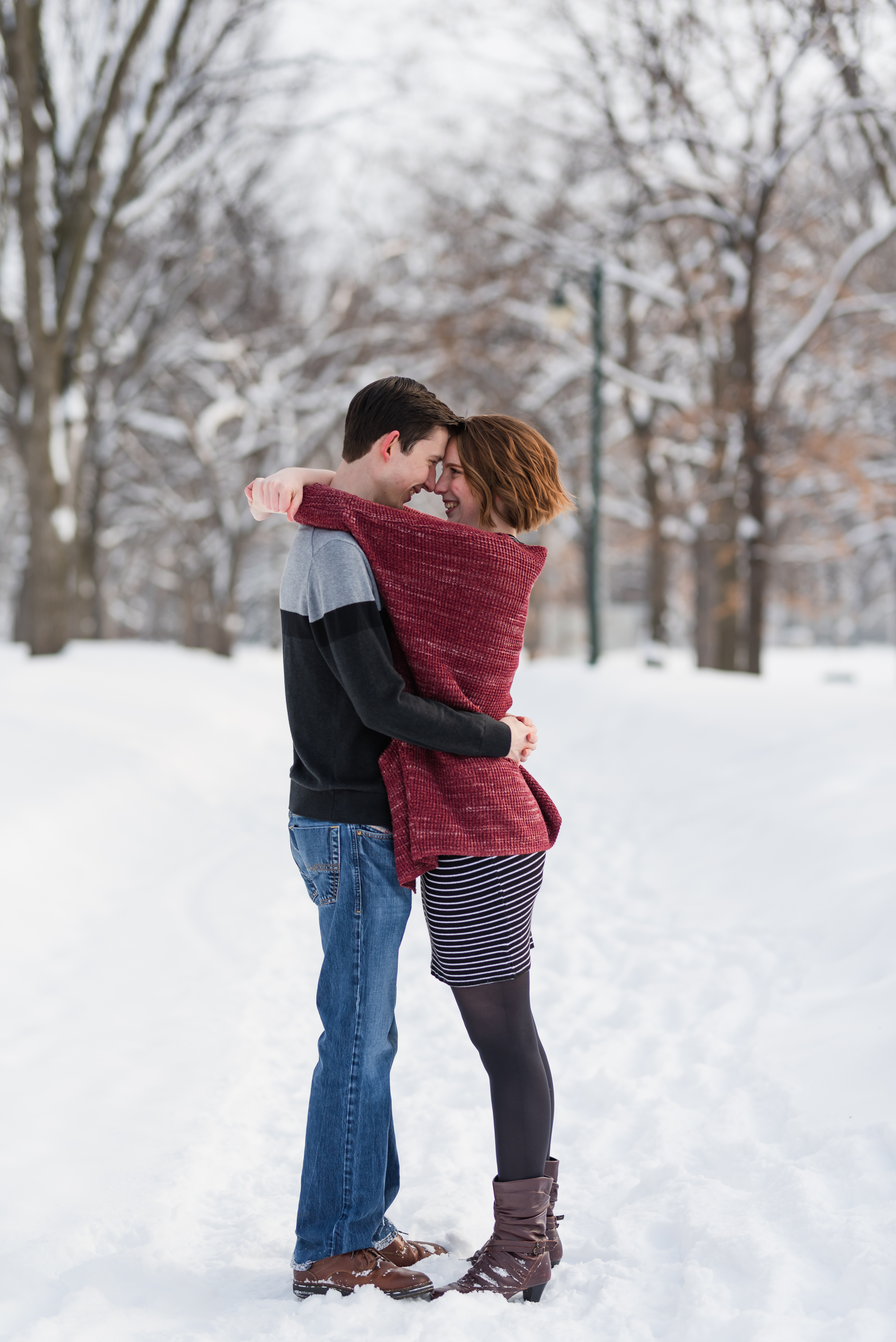 Winter Fargo Island Park Engagement Photos - Chelsea Joy Photography