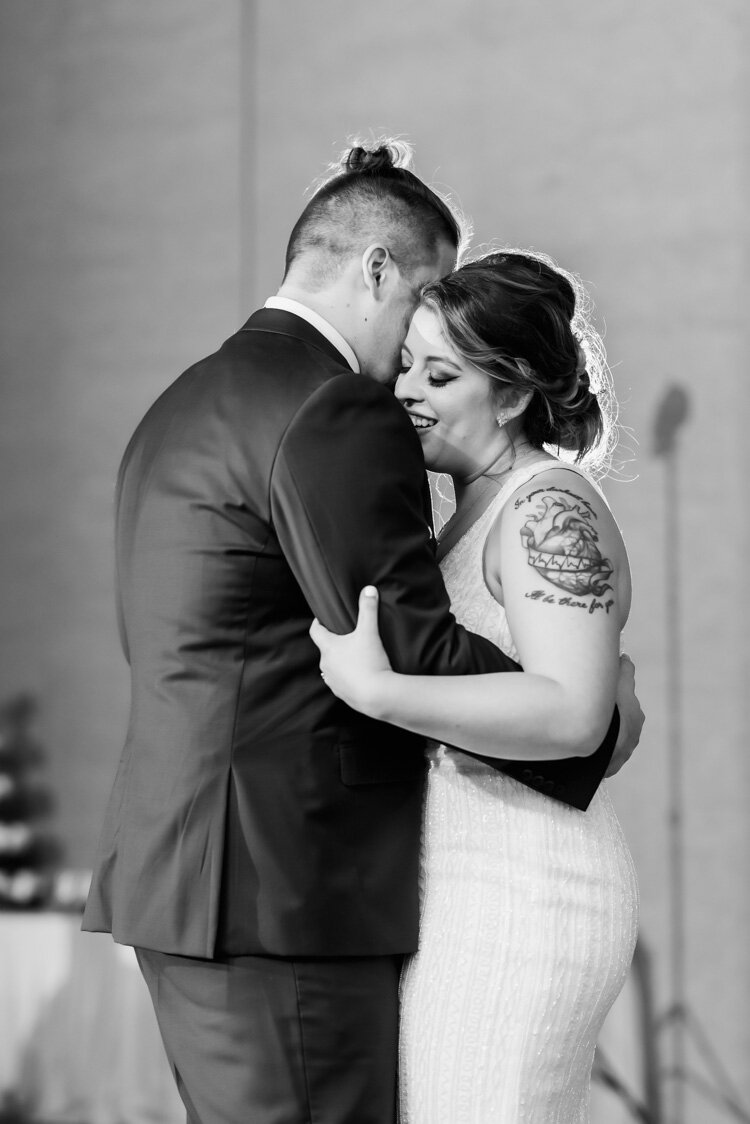 First dance at Hilton Garden Inn wedding reception in Fargo, ND | Chelsea Joy Photography