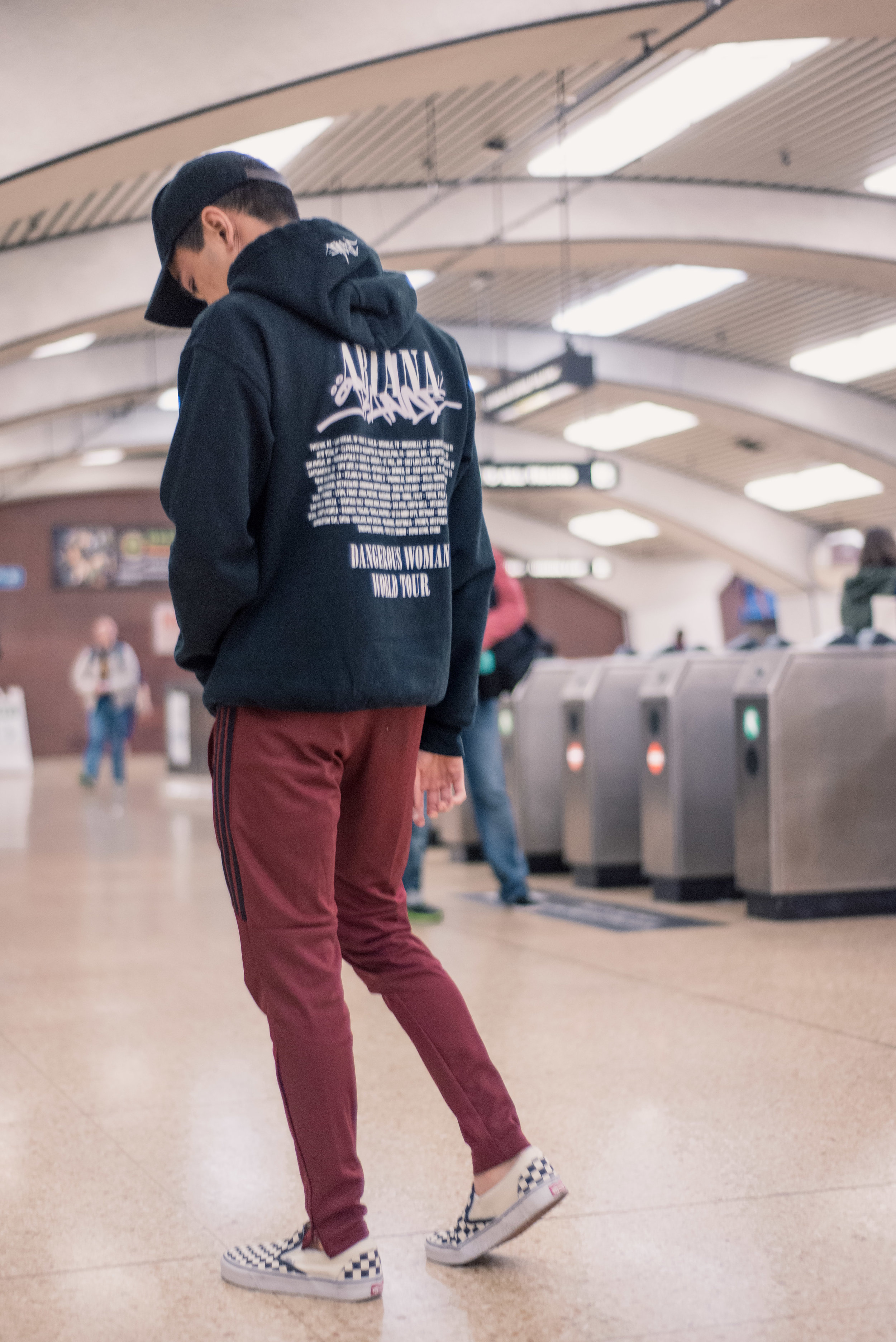 red checkerboard vans slip on outfit