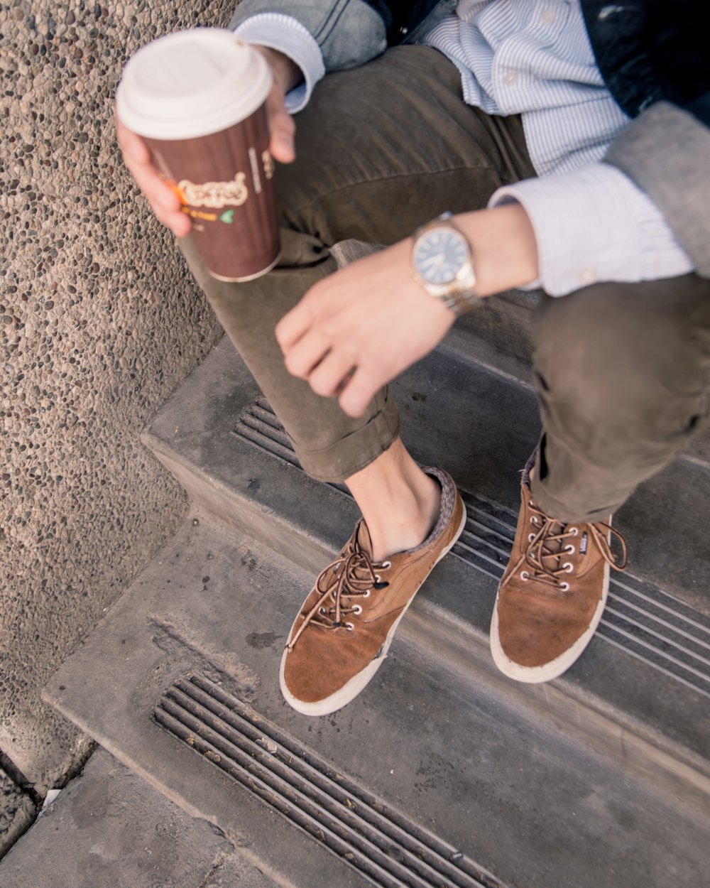 brown vans outfit men