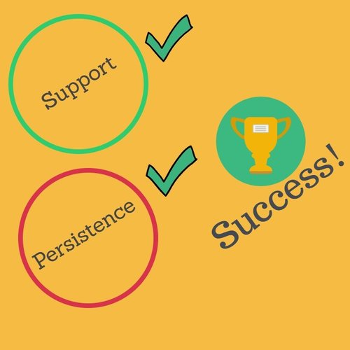 Folsom Therapy Infographic of Support Plus Persistence Leads to Success