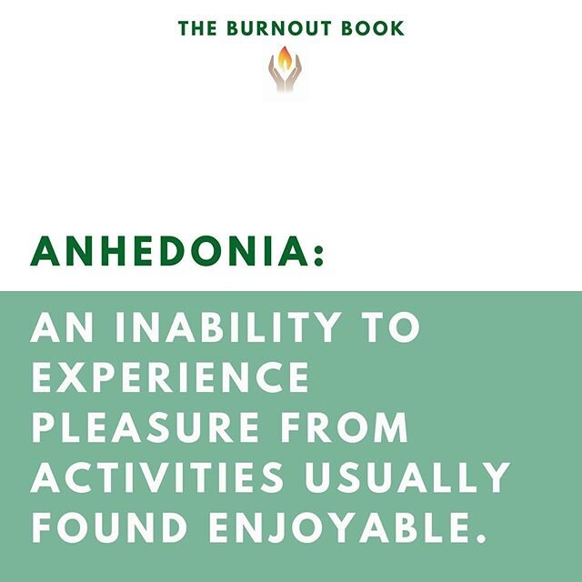 I learned a new word: anhedonia.🤓
It&rsquo;s actually a common symptom of depression, that feeling of losing interest in things you used to enjoy. And it happens to be part of burnout syndrome.
&mdash;&mdash;&mdash;&mdash;&mdash;&mdash;
Distinguishi