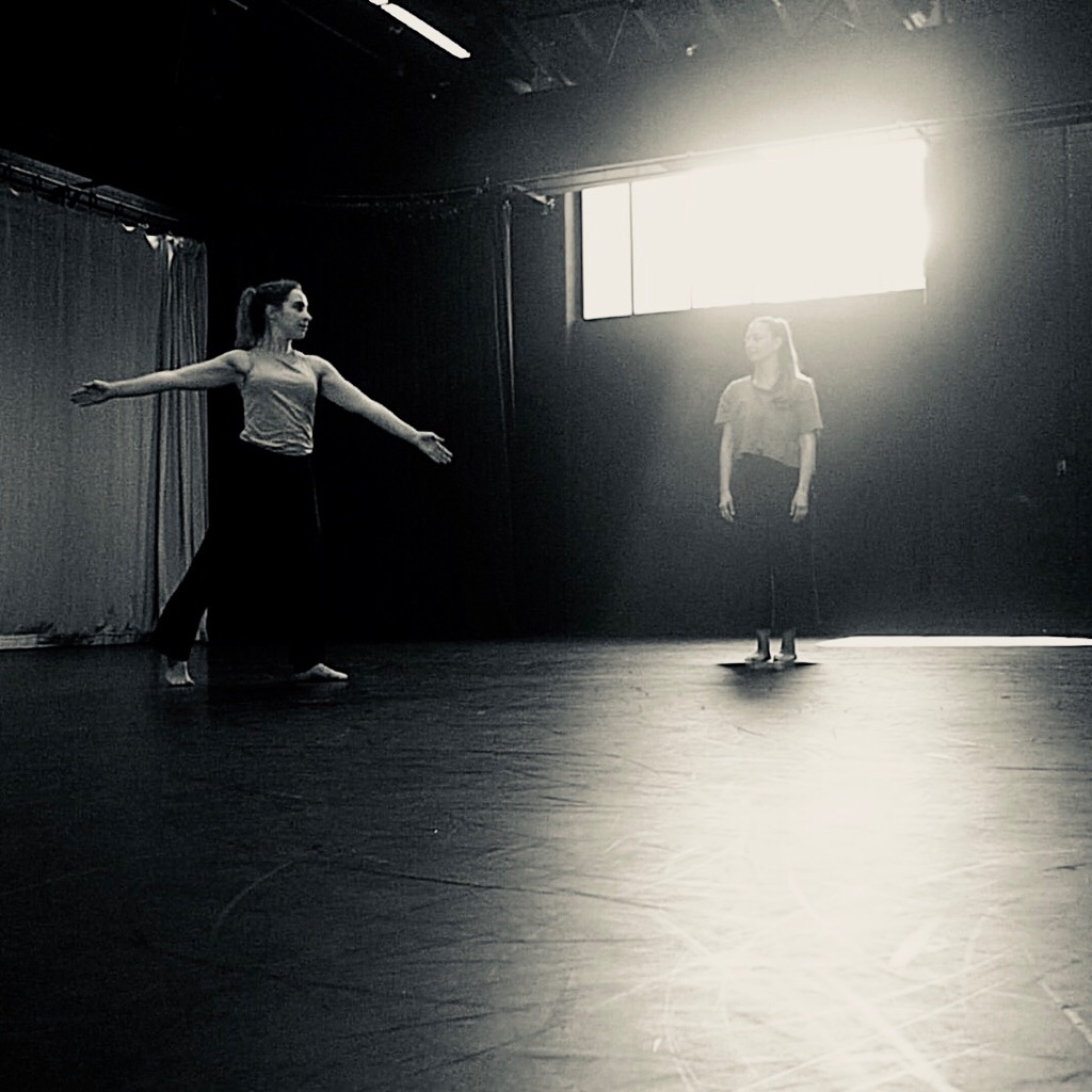  still from Encoded Duets studio showing with Chelsea Byrne and Susannah Keebler 