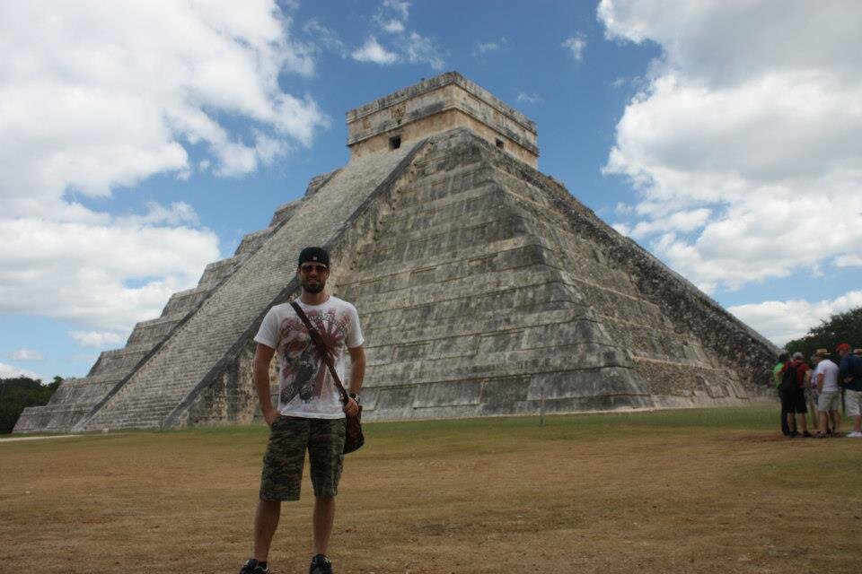 Visiting pyramids in Mexico