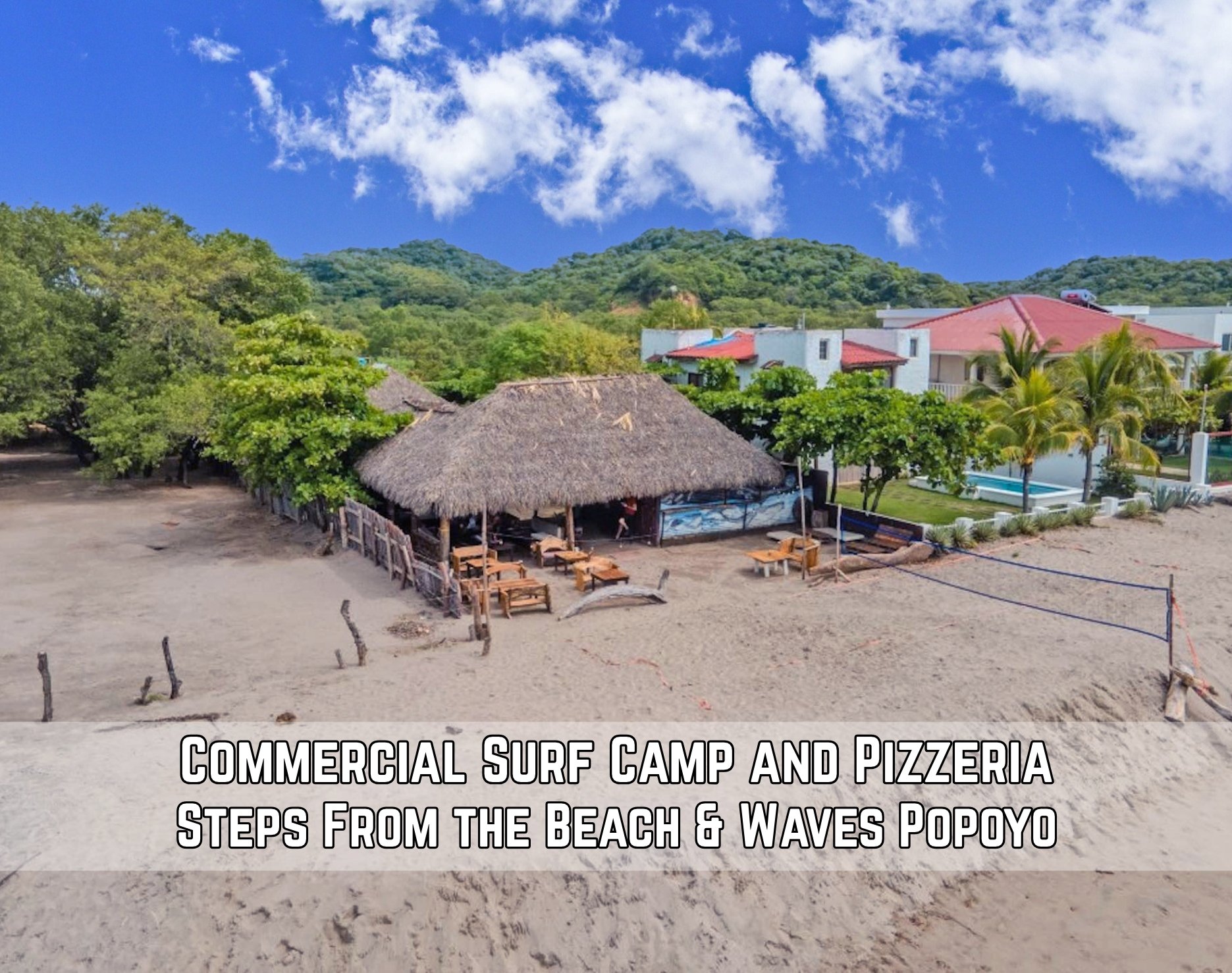 Surf Camp &amp; Commercial Property Steps From the Sand in Popoyo - $220k