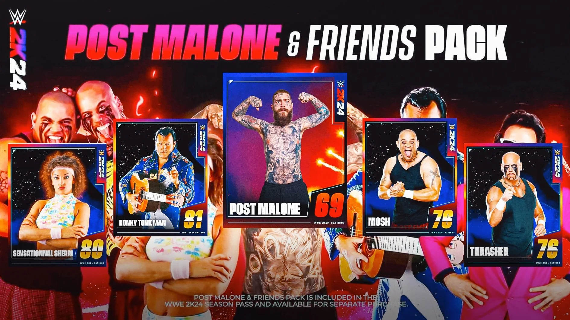 The WWE 2K24 Post Malone & Friends Pack Takes the Stage Today — Analog