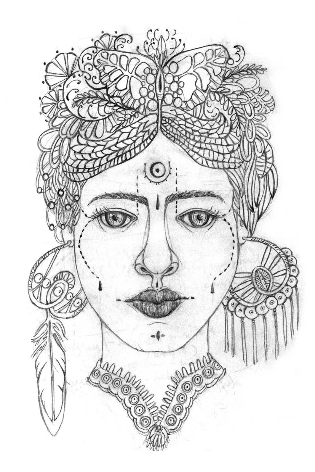 A butterfly just landed on her braided hair, a phoenix gifted her a plume. The moon is full on the forehead of the Spring Sibila.