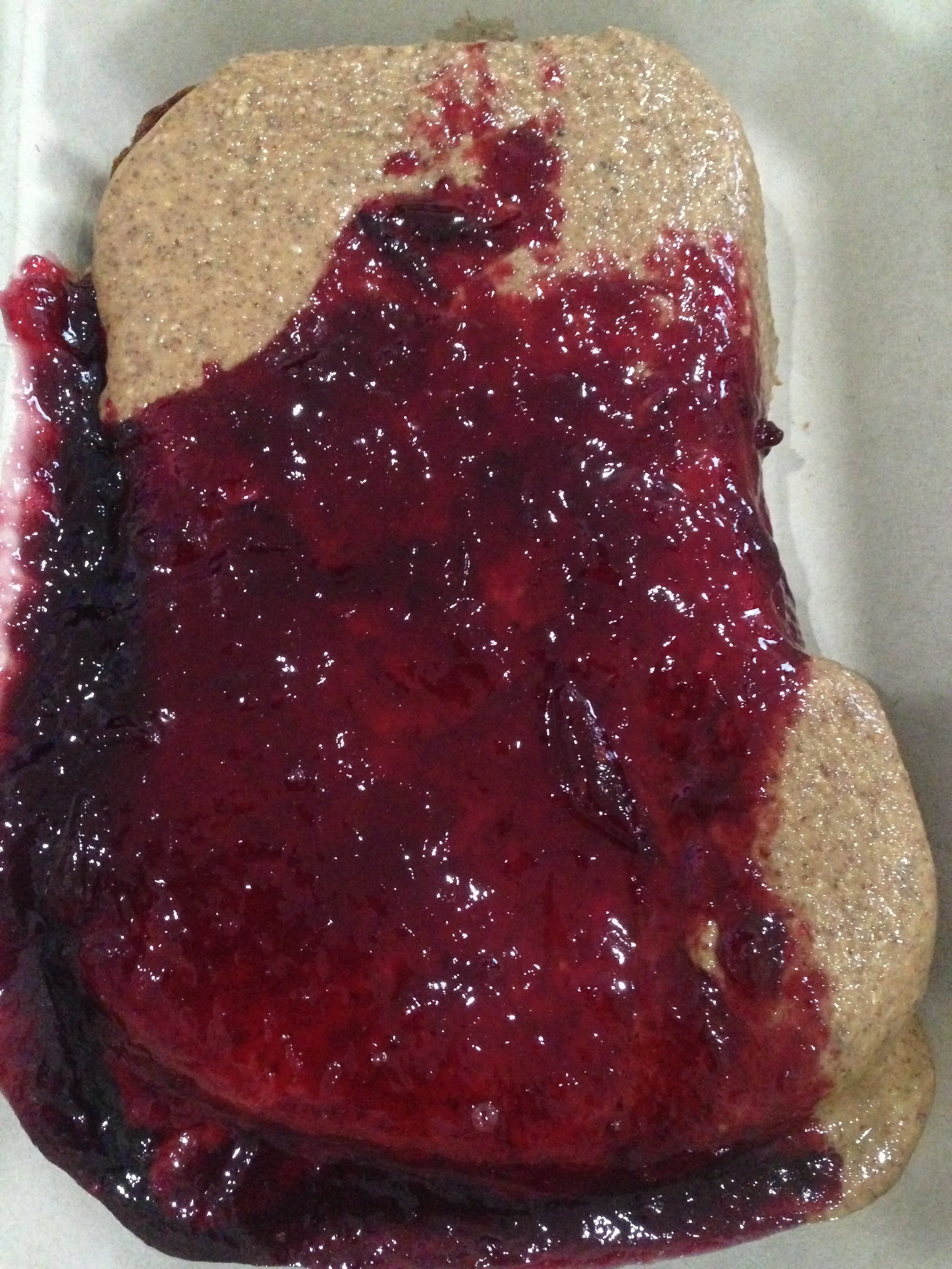 Oh, and excuse the bad photo, but this is what I always get for dessert from Sqirl - an enormous thick slice of toasted brioche, slathered with almond butter and smothered with house-made jam. Honestly, it's almost too delicious.