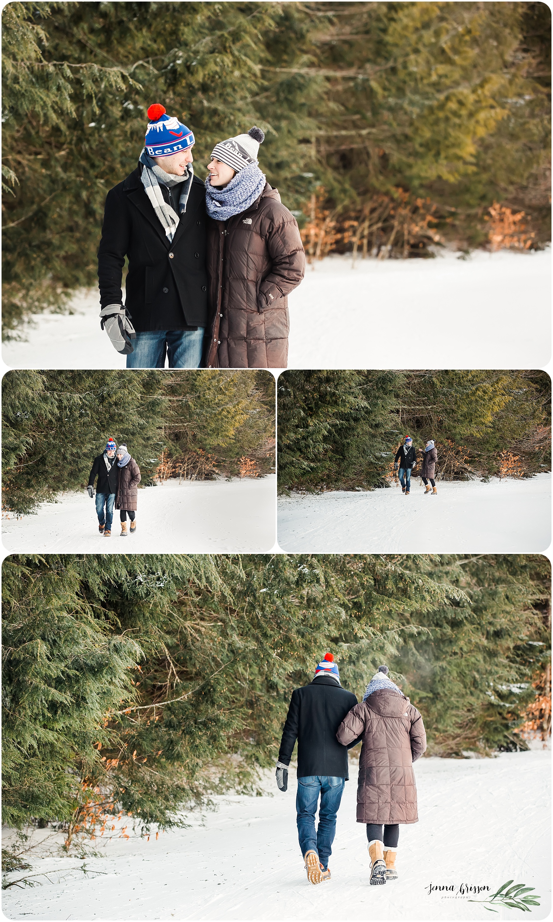 Woodsy Rustic Engagement Photos - Stowe, Vermont - Jenna Brisson Photography