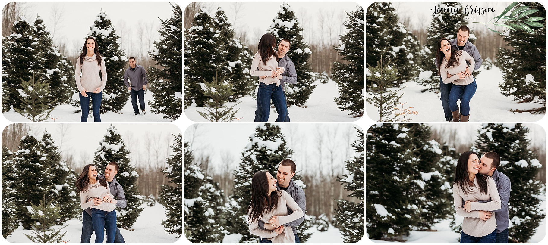 Vermont Winter Engagement Photos Candid