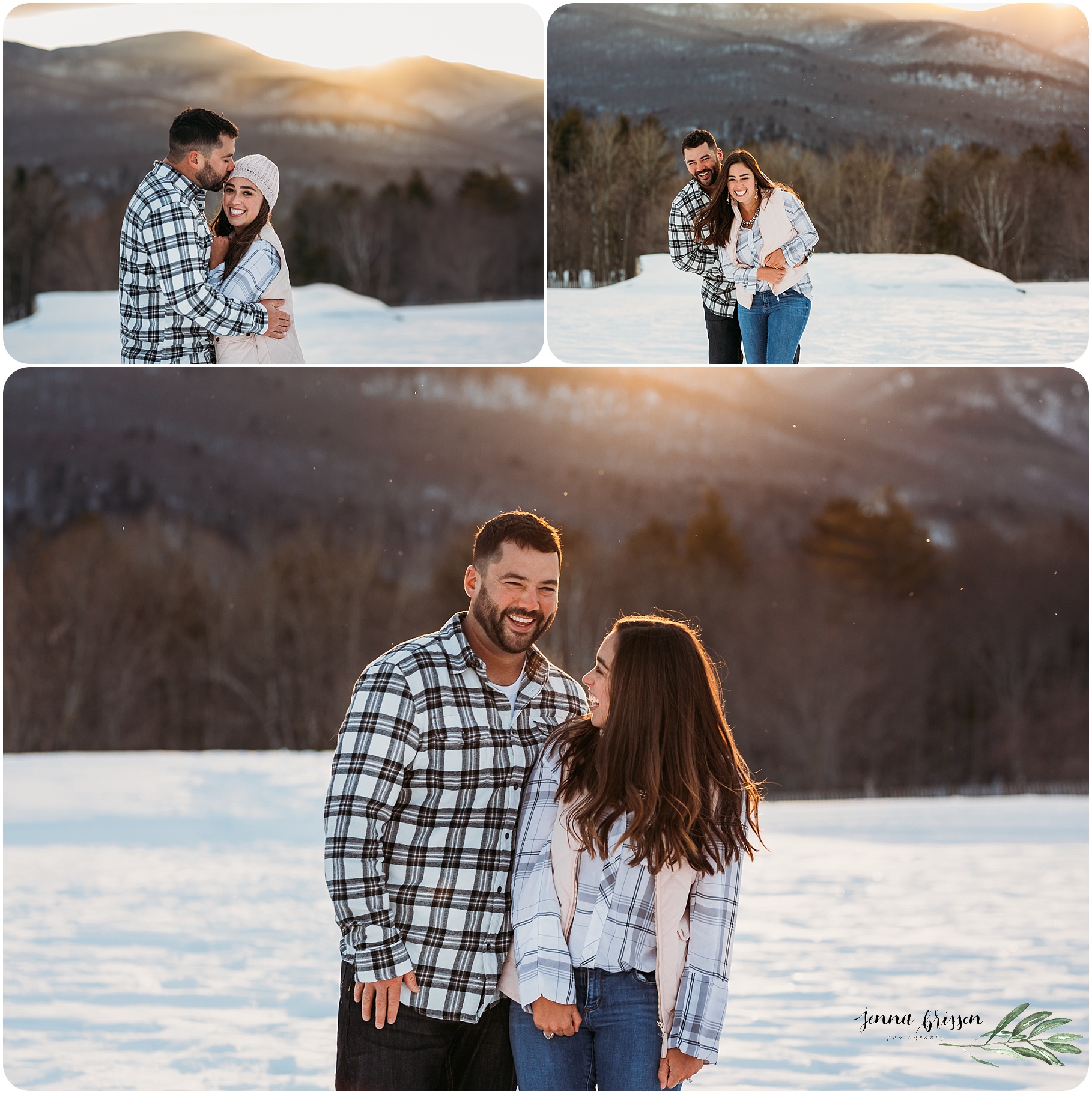 Candid Fun Snowy Vermont Couple Photography Session
