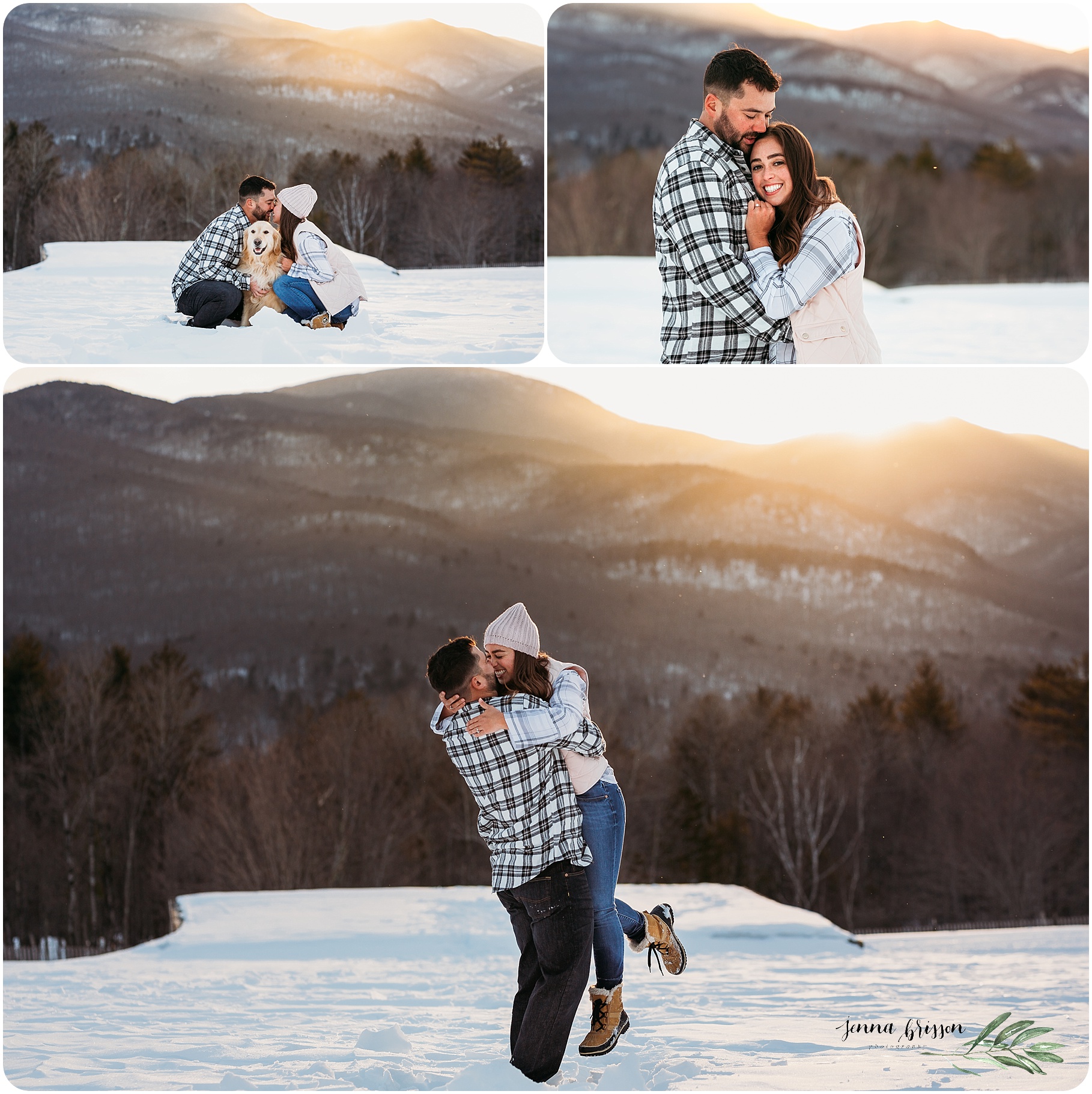 Golden Hour Winter Couple Photography Session - New England Wedding Photographer - Jenna Brisson Photography