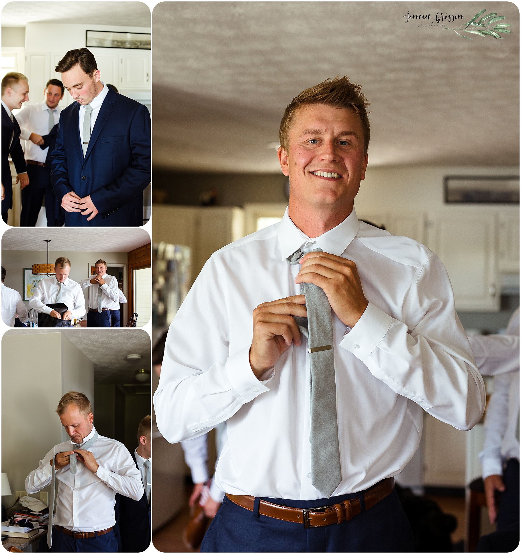 Groom Getting Ready - Vermont Wedding Photographer Jenna Brisson