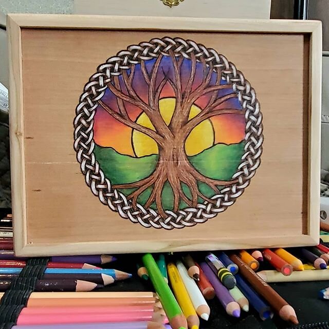 Getting some work done for my first show in March.  I love working on trees.  #treeoflife #burnedbyhand #pyrography #valentinesgift
#woodburnedart #igart
#willowswitchdesigns