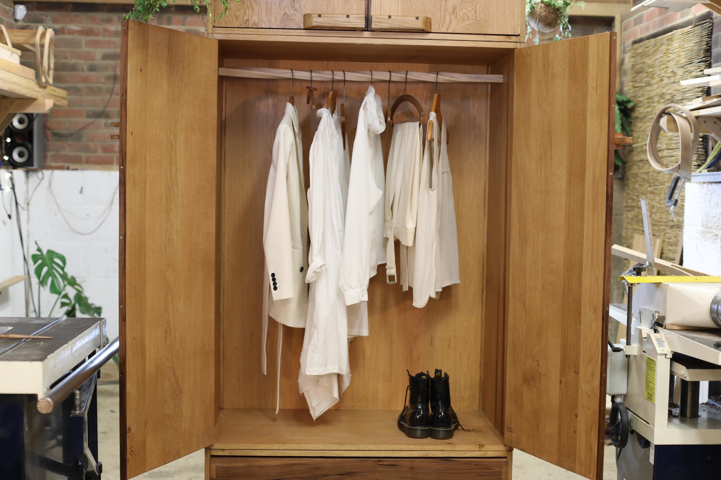 Bespoke oak wardrobe